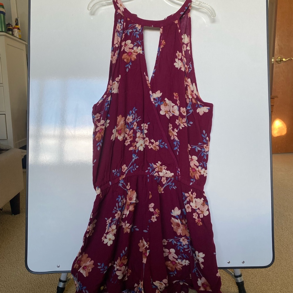 American Eagle maroon romper, medium long